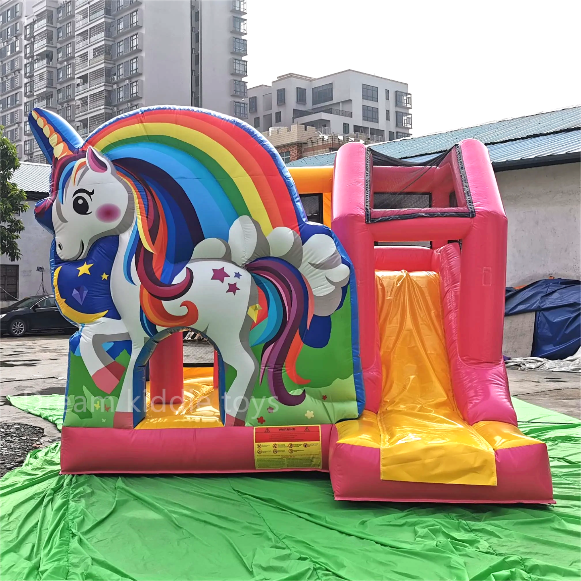 Unicorn Jumping Castle Commercial Inflatable Bouncy Castle Slide Combo Outdoor Birthday Party Bounce House For Girls