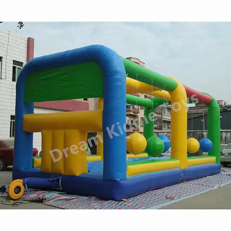 Giant Inflatable gauntlet ball challenge inflatable Obstable interactive adult sport game bouncy swing ball sports game
