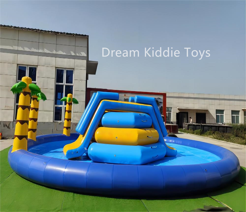 10m palm tree inflatable water slide water park inflatable pool water playground park for sale