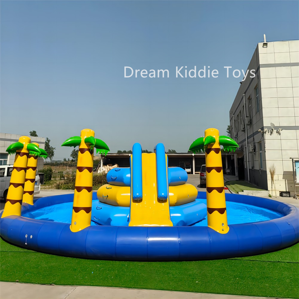 10m palm tree inflatable water slide water park inflatable pool water playground park for sale