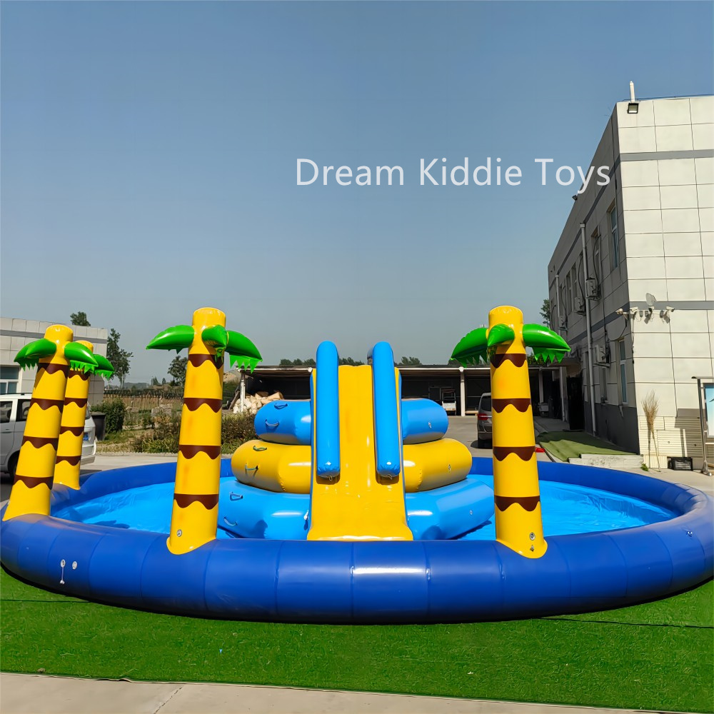 10m palm tree inflatable water slide water park inflatable pool water playground park for sale