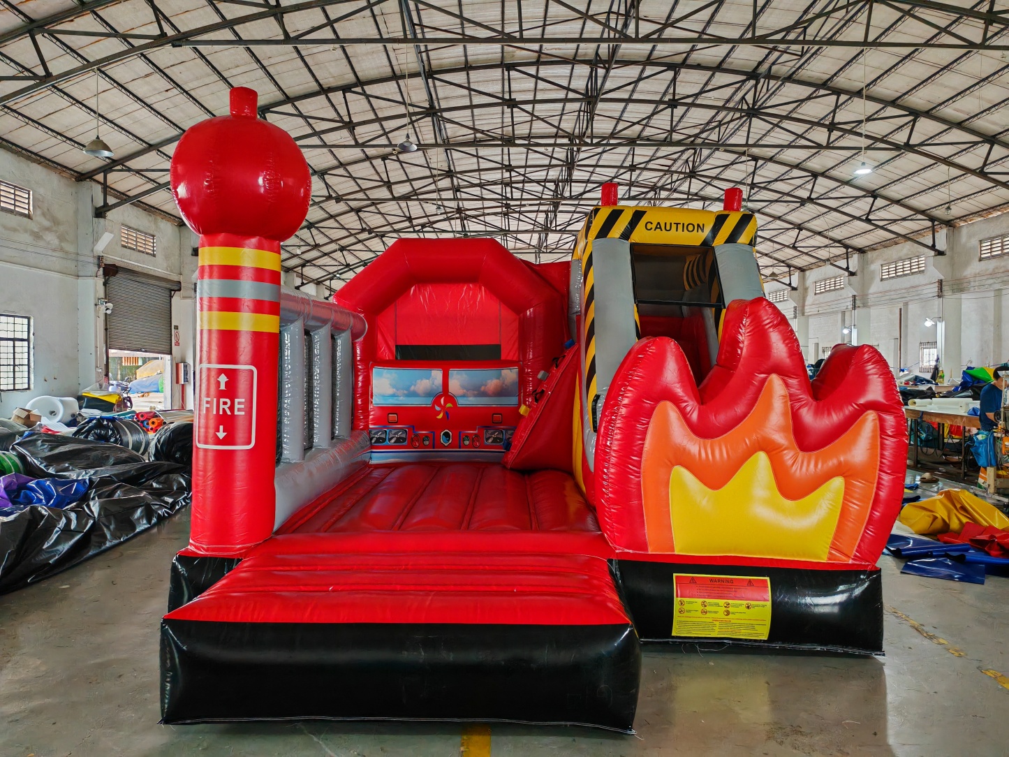 PVC Fire Truck Style Inflatable Bouncy Castle Jumping House Combo