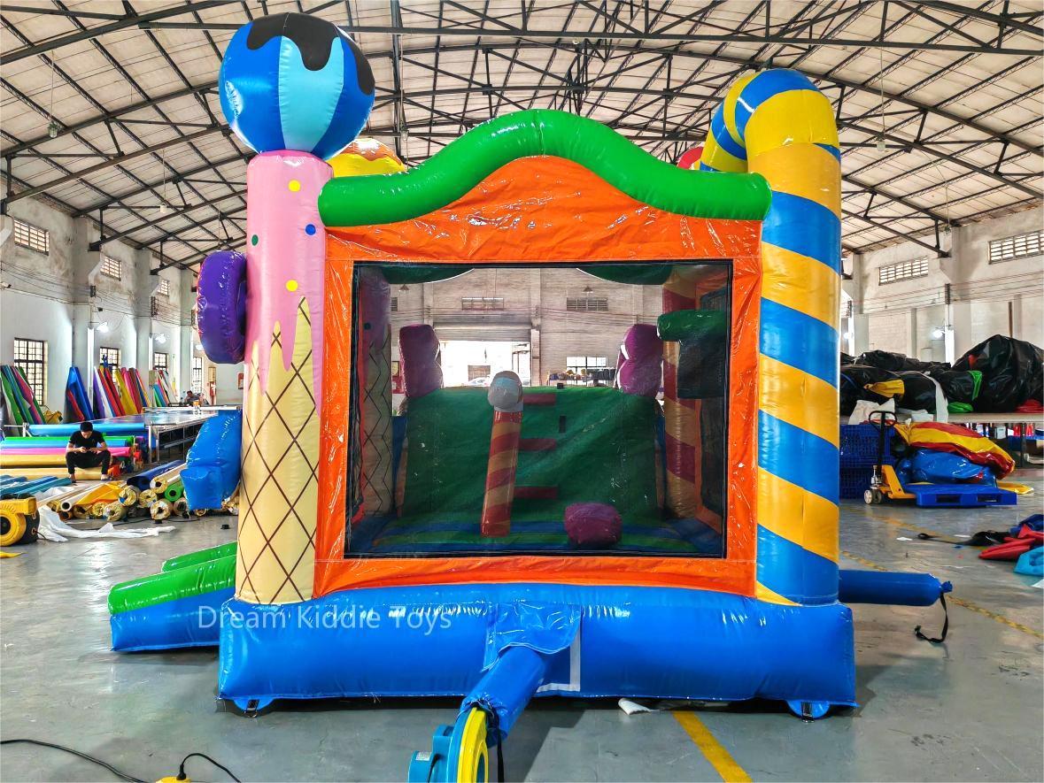 Candy Bounce House inflatable Girl playing Jumping castle combo slide cartoon kids playground inflatable slide outdoor