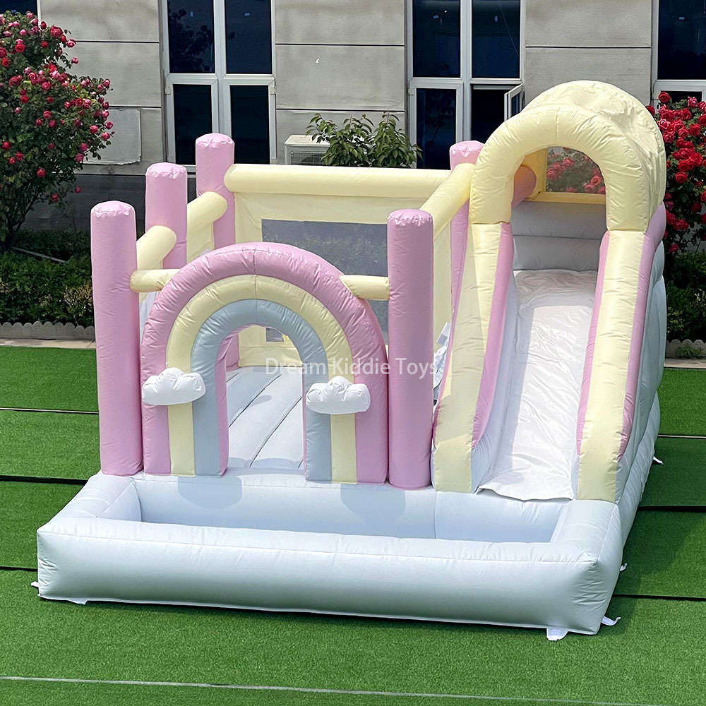 Light colored jumping castle commercial inflatable bouncy castle water slide inflatable bounce house for kids