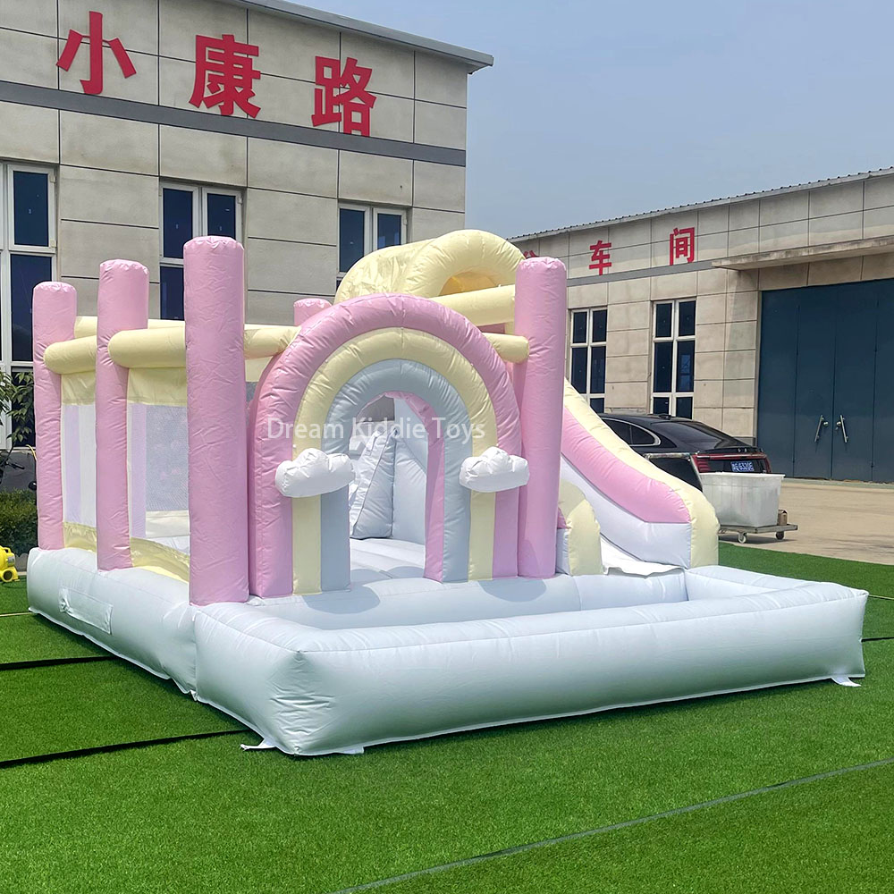 Light colored jumping castle commercial inflatable bouncy castle water slide inflatable bounce house for kids