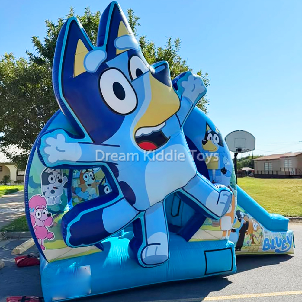 Children Commercial Jumping Bouncy Castle Inflatable bouncers Blue bounce house cartoon Inflatable Combo bouncer for Kids