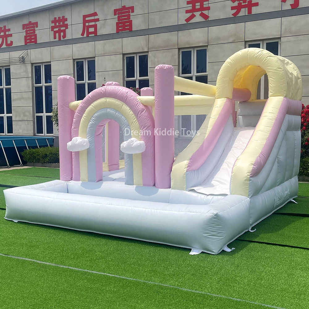 Light colored jumping castle commercial inflatable bouncy castle water slide inflatable bounce house for kids