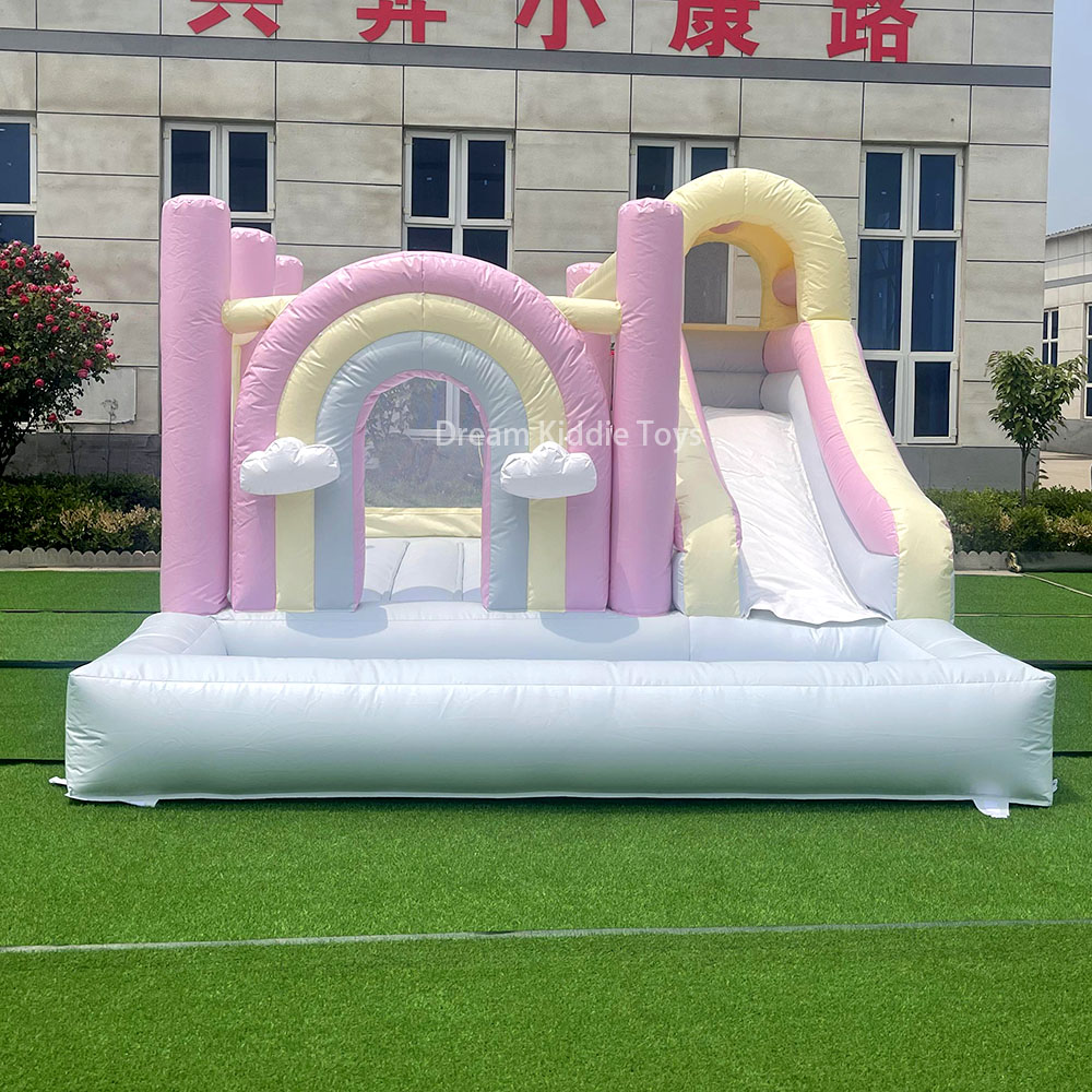Light colored jumping castle commercial inflatable bouncy castle water slide inflatable bounce house for kids