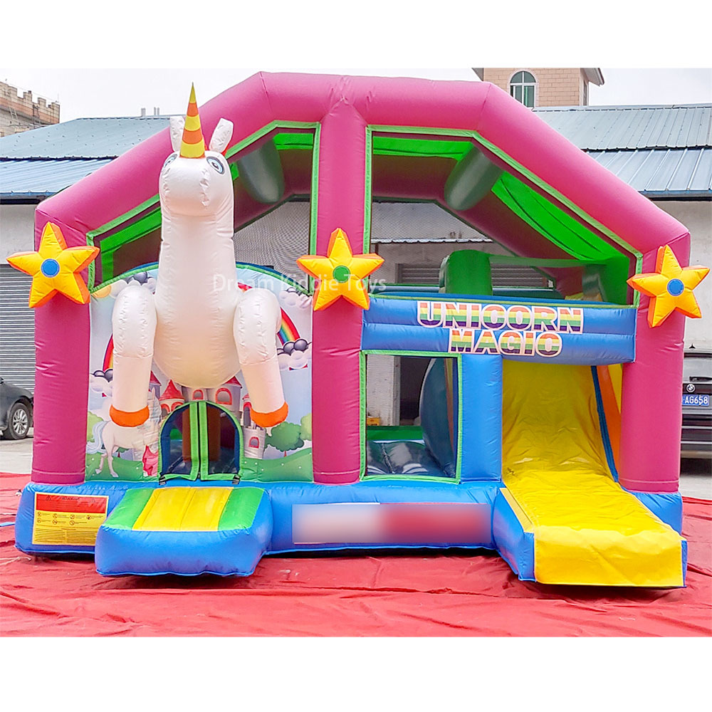 New Designed Unicorn Inflatable  bounce house  Unicorn Bouncy Castle with slide