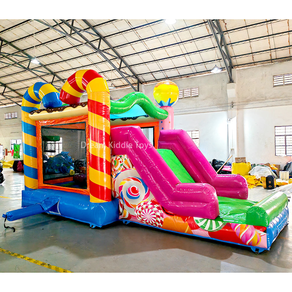 Candy Bounce House inflatable Girl playing Jumping castle combo slide cartoon kids playground inflatable slide outdoor