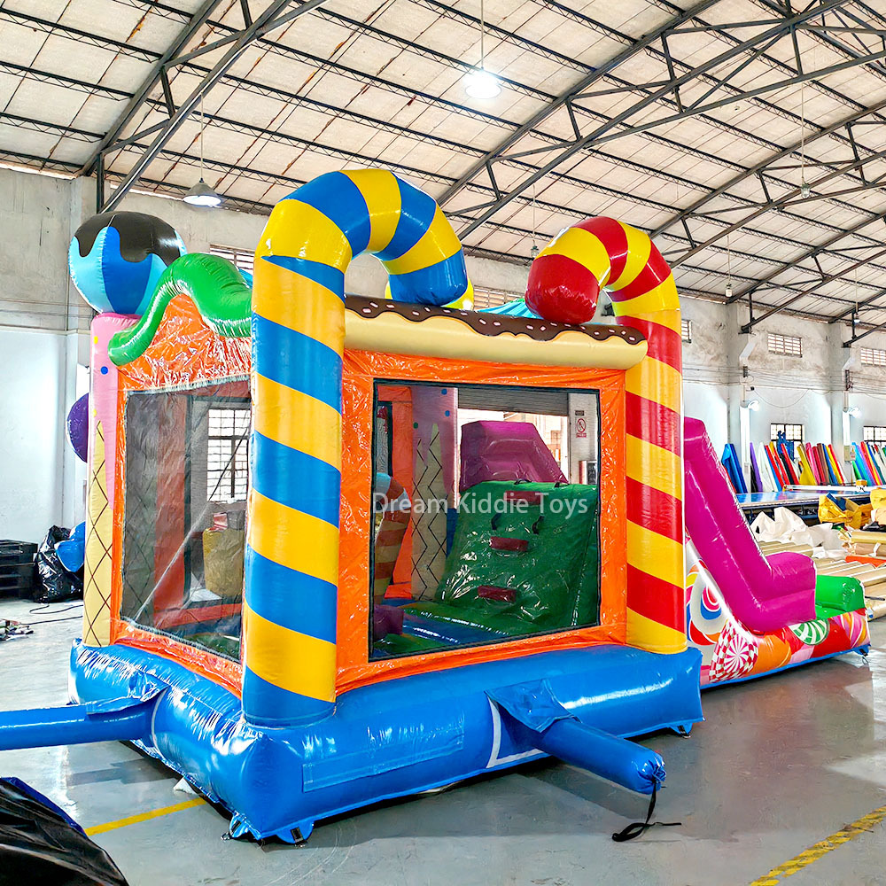 Candy Bounce House inflatable Girl playing Jumping castle combo slide cartoon kids playground inflatable slide outdoor