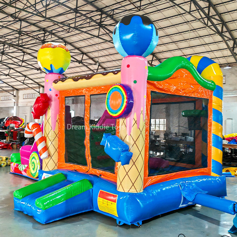 Candy Bounce House inflatable Girl playing Jumping castle combo slide cartoon kids playground inflatable slide outdoor