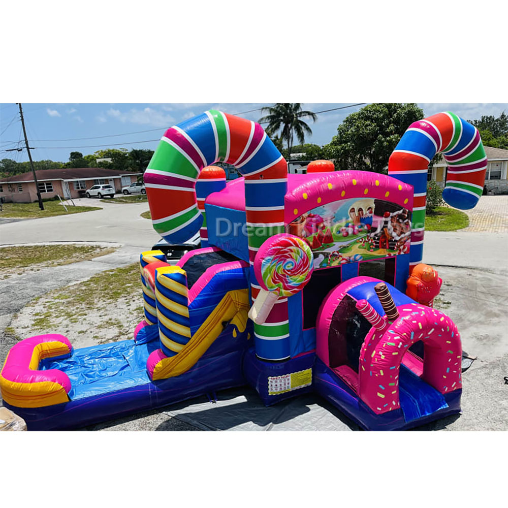 Candy Inflatable Combo Rental Sweet Commercial Inflatable Bouncy Castle with Pool