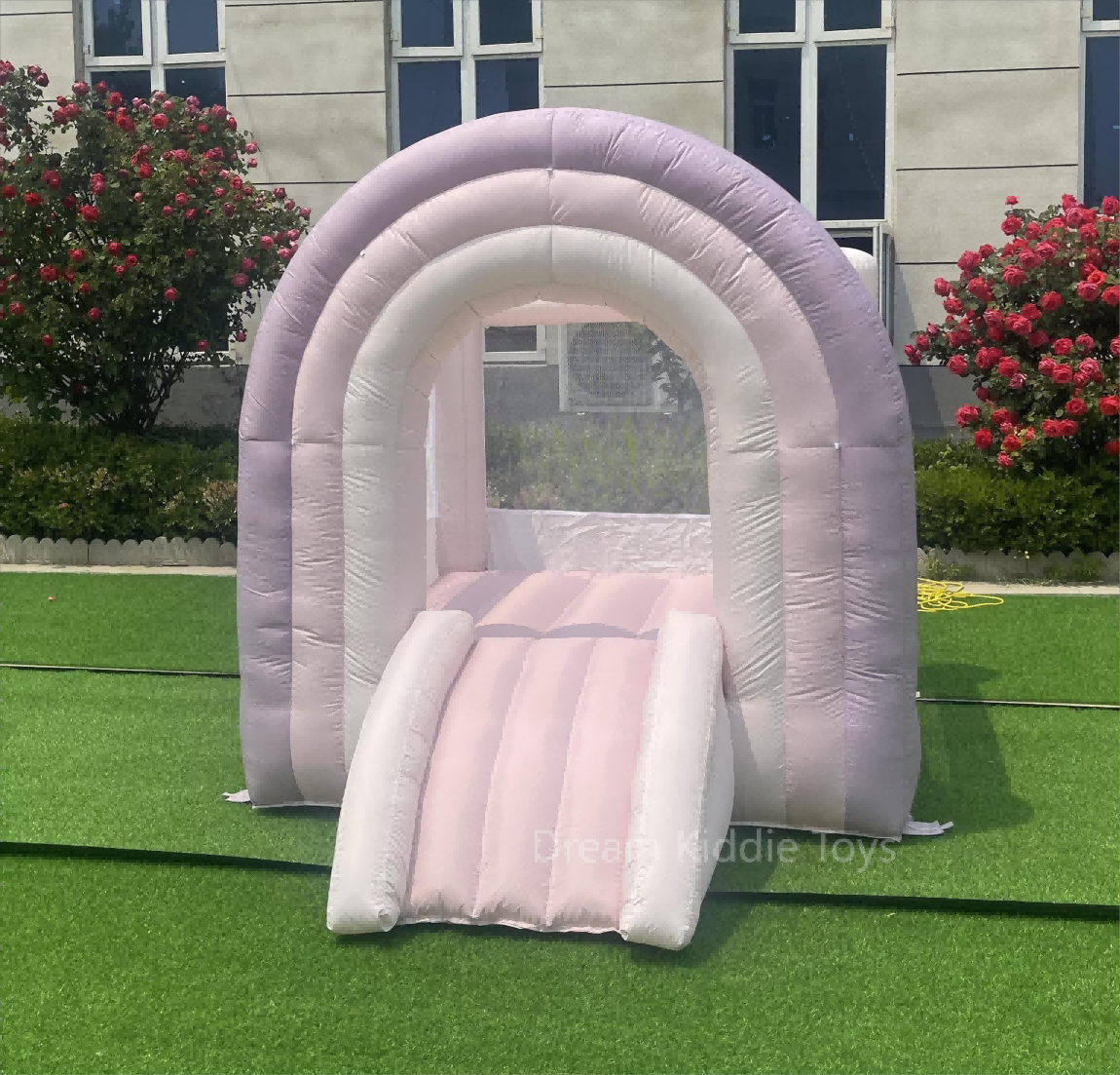 Mini Girl Rainbow Bouncy House Pastel Lavender Jumping House Bouncy Castle Kid's bounce castle 