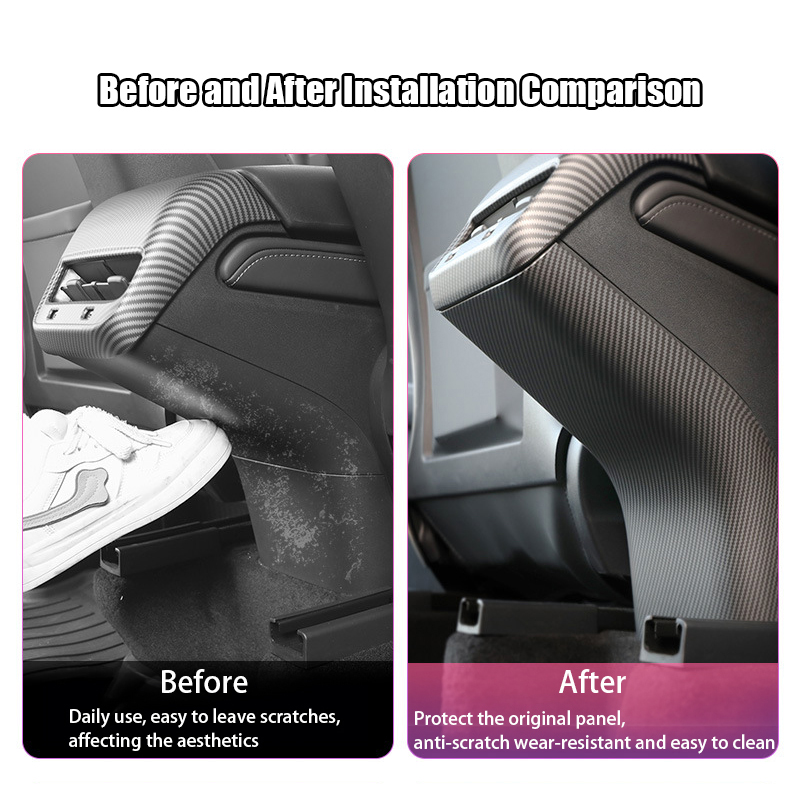 Carbon Fiber Kick Protection Cover for Tesla Model 3（2017-2024）/ Model Y (2020-2024)-TESGOD