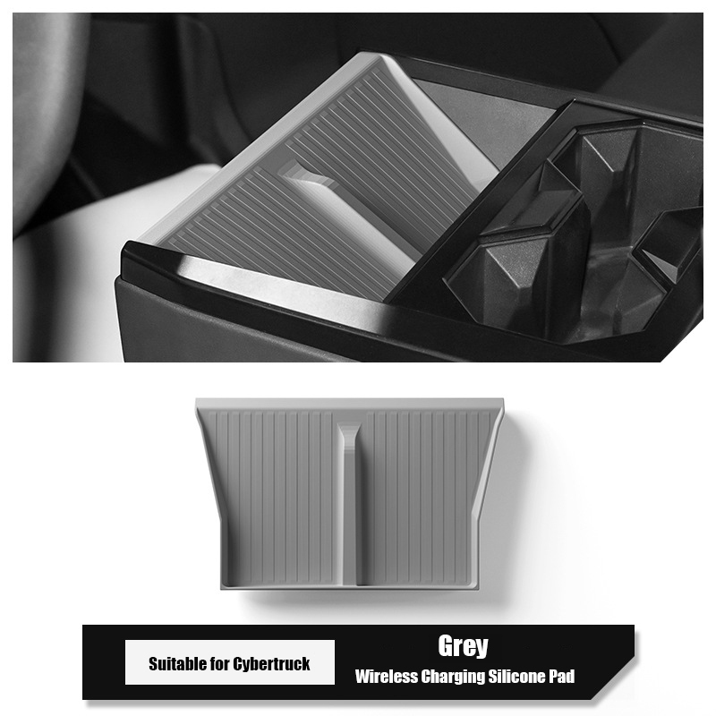 Cybertruck Center Console Phone Charging Area Silicone Non-Slip Mat-TESGOD