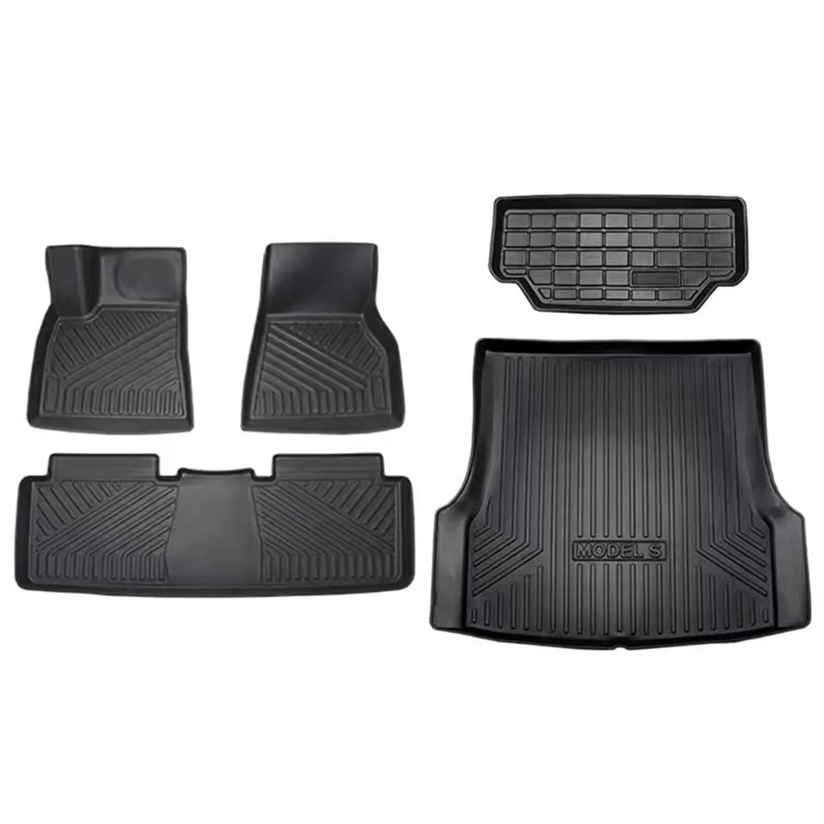 TPE All Weather Floor Mats for Tesla Model S (2016-2020) – Durable, Non-Slip, Easy to Clean-TESGOD