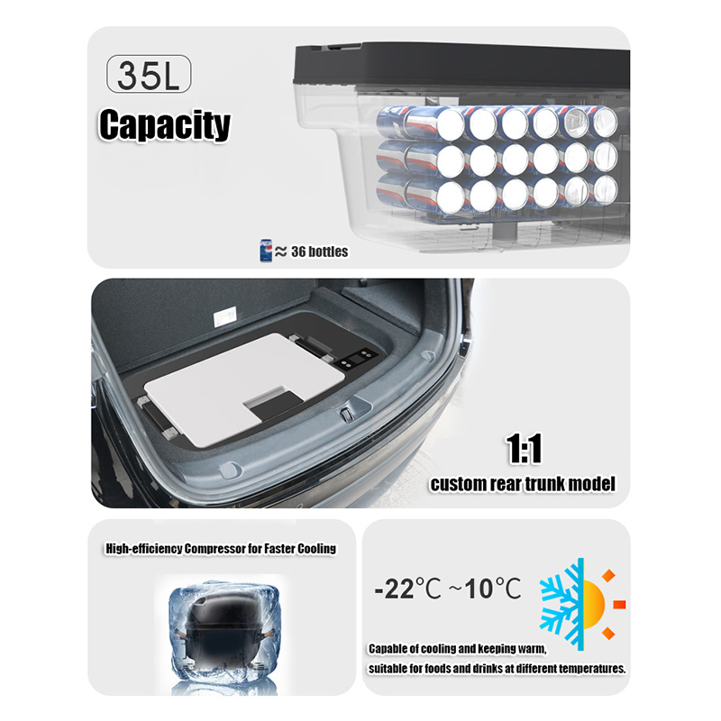 Tesla Compact Car Refrigerator for Model 3/Y – Efficient Cooling & Freezing, Energy-Efficient-TESGOD
