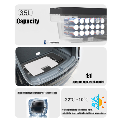 Tesla Compact Car Refrigerator for Model 3/Y – Efficient Cooling & Freezing, Energy-Efficient-TESGOD