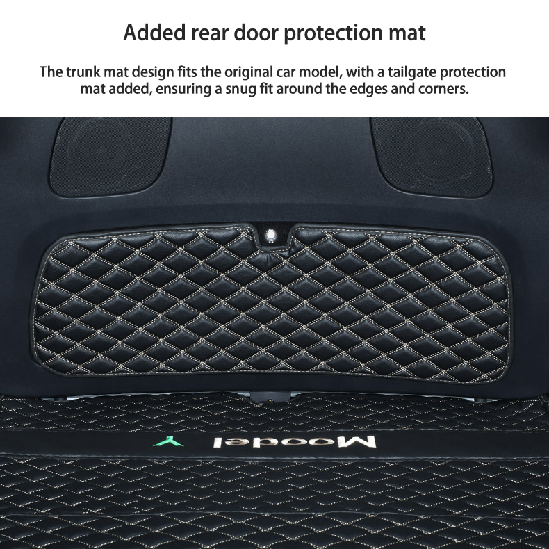 Tesla Model Y Trunk Mats – Waterproof, Soundproof, Stain-Resistant-TESGOD