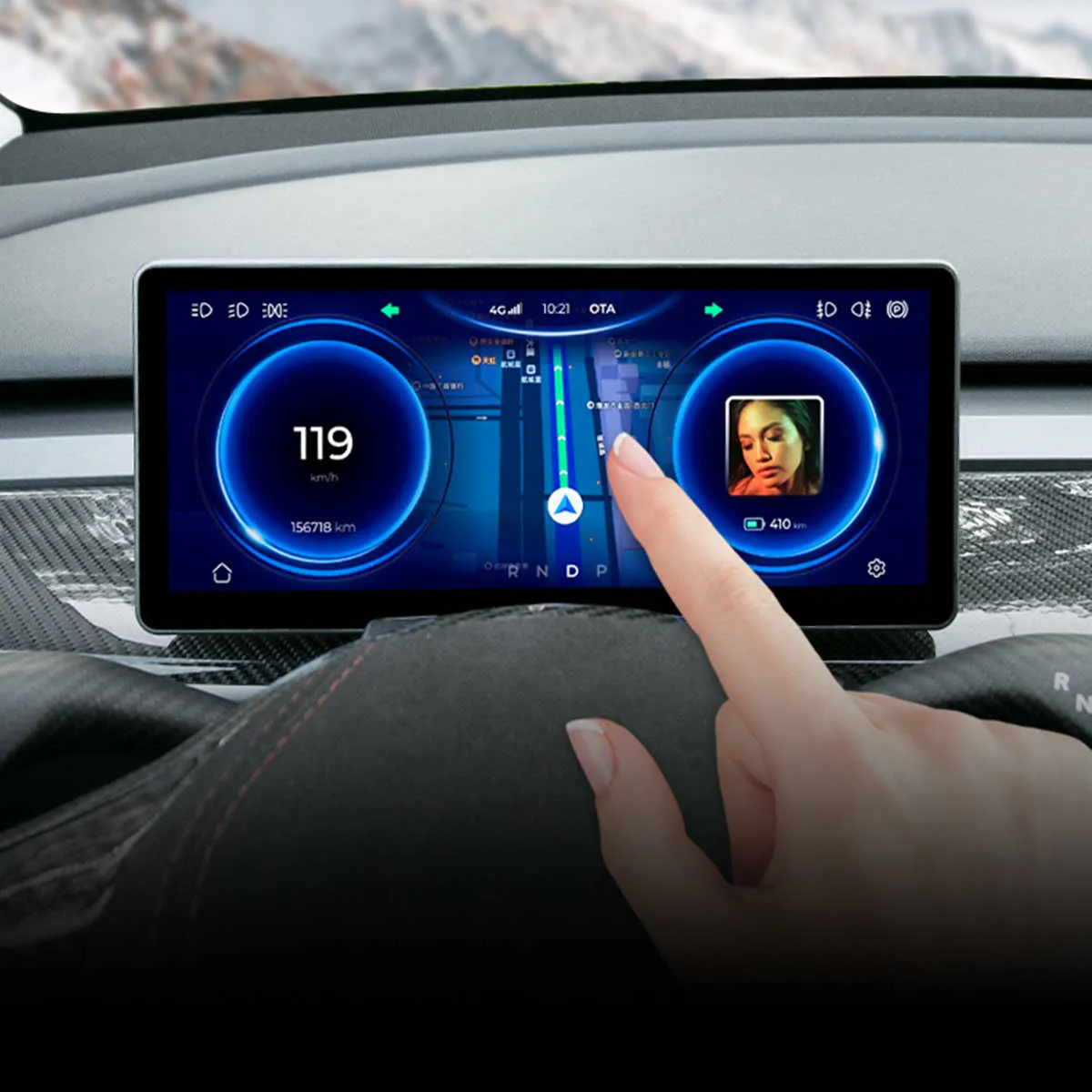 10.25 Inch Hud 4G Android Tesla Model 3 / Y LCD Instrument Dashboard Display-TESGOD