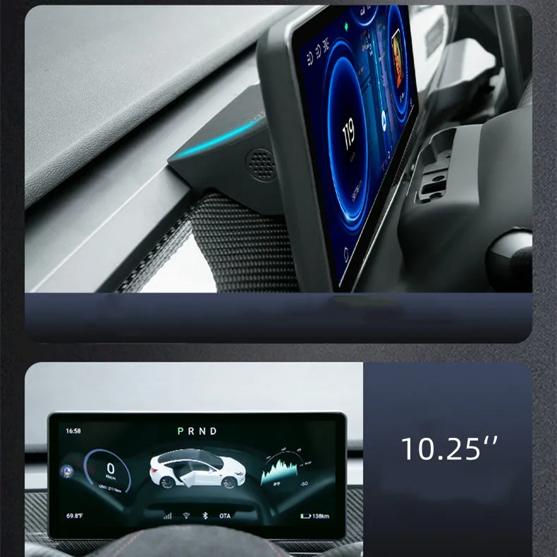 10.25 Inch Hud 4G Android Tesla Model 3 / Y LCD Instrument Dashboard Display-TESGOD