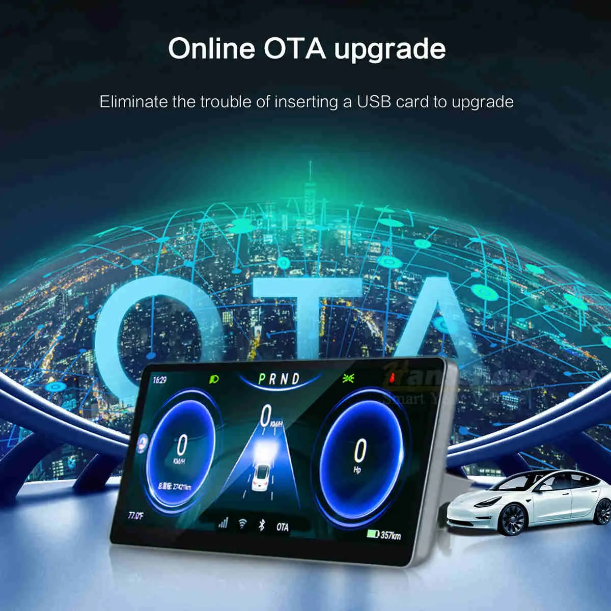 10.25 Inch Hud 4G Android Tesla Model 3 / Y LCD Instrument Dashboard Display-TESGOD