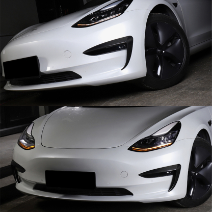 Fog Light Trim for Tesla Model 3/Y - High-Quality ABS with Carbon Fiber Finish-TESGOD