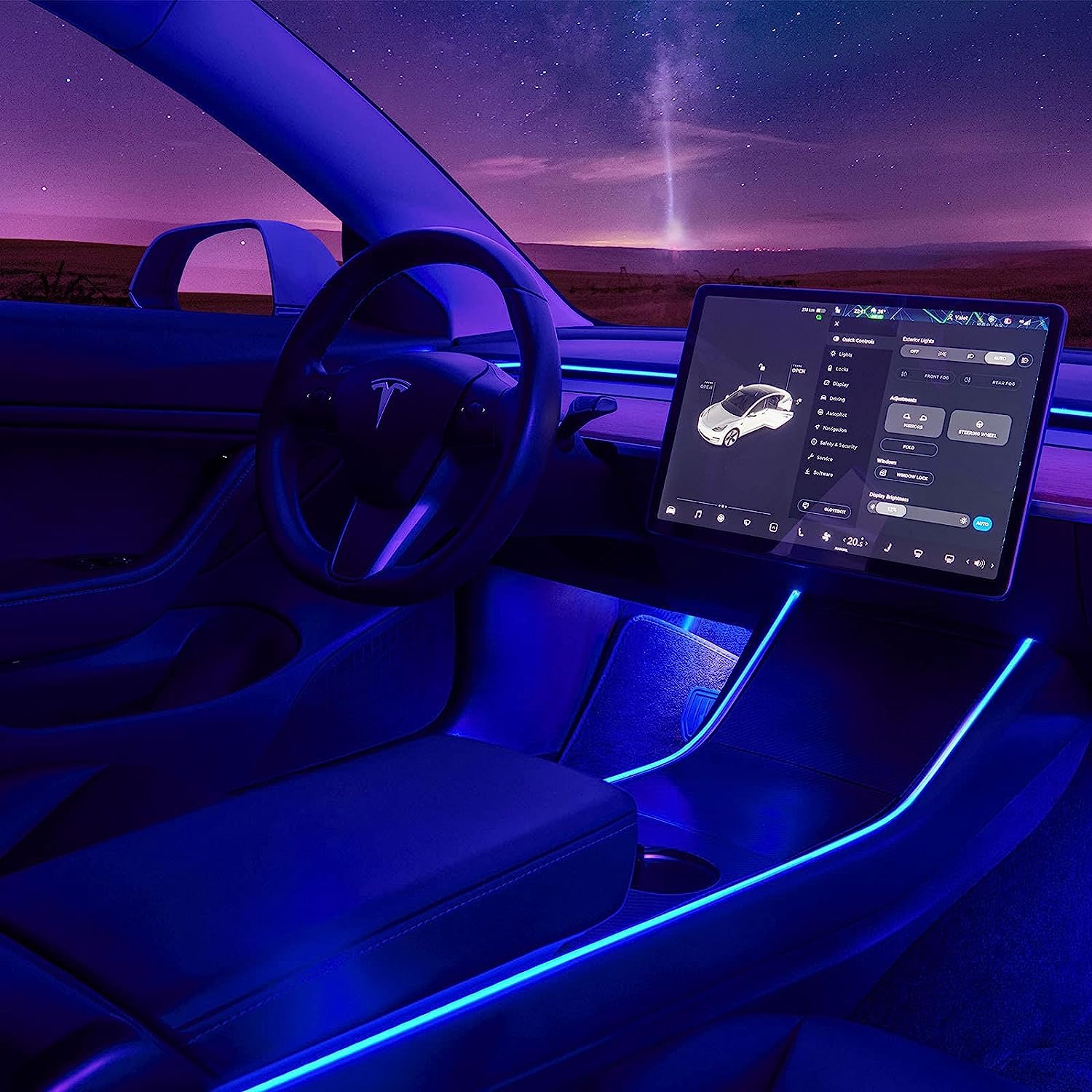 Interior Car Neon Lights Tesla Model 3（2019-2023）/ Y（2020-2023）-TESGOD
