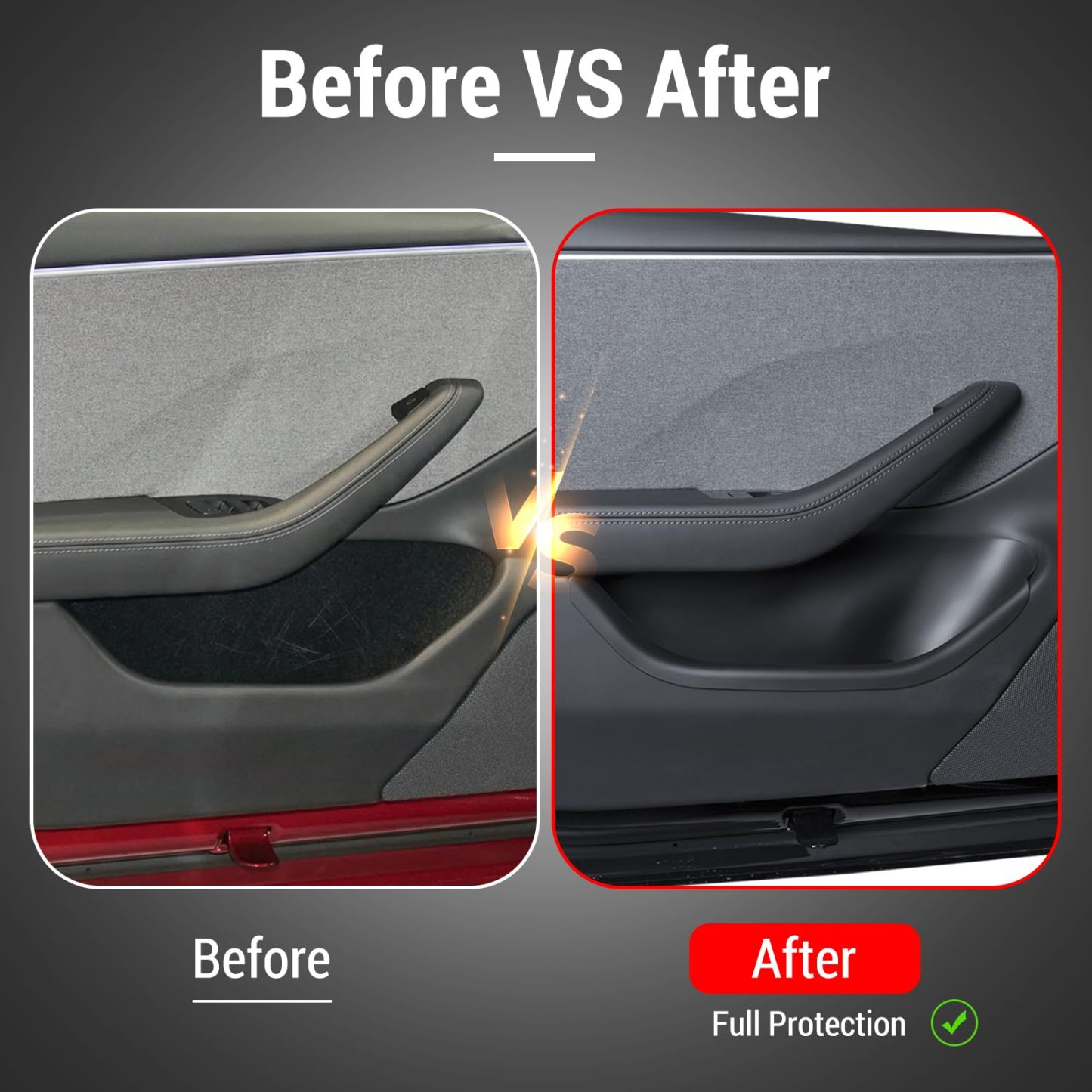 TPE Full-Cover Car Door Storage Slot Mats for Tesla Model 3 Highland 2024+-TESGOD