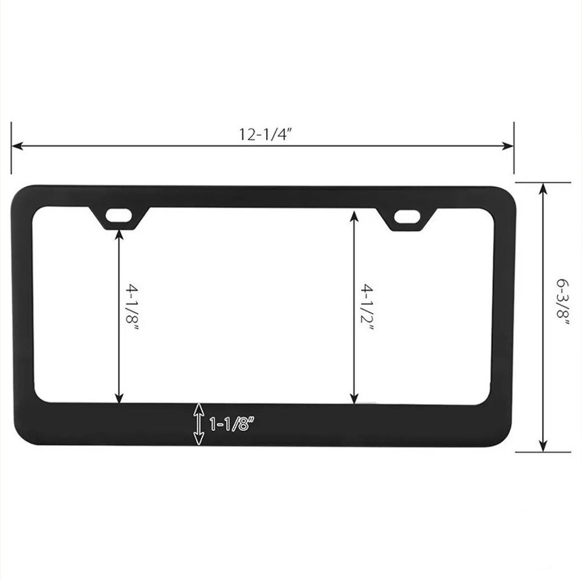 2pcs Tesla Model 3 Black Stainless Metal License Plate Frame-TESGOD