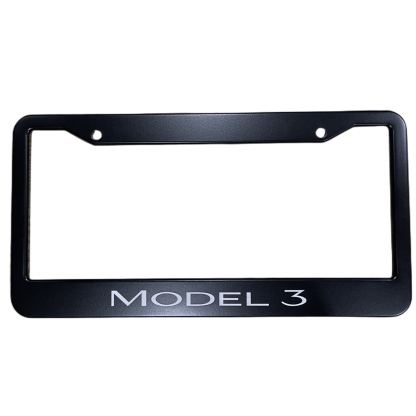 2pcs Tesla Model 3 Black Stainless Metal License Plate Frame-TESGOD