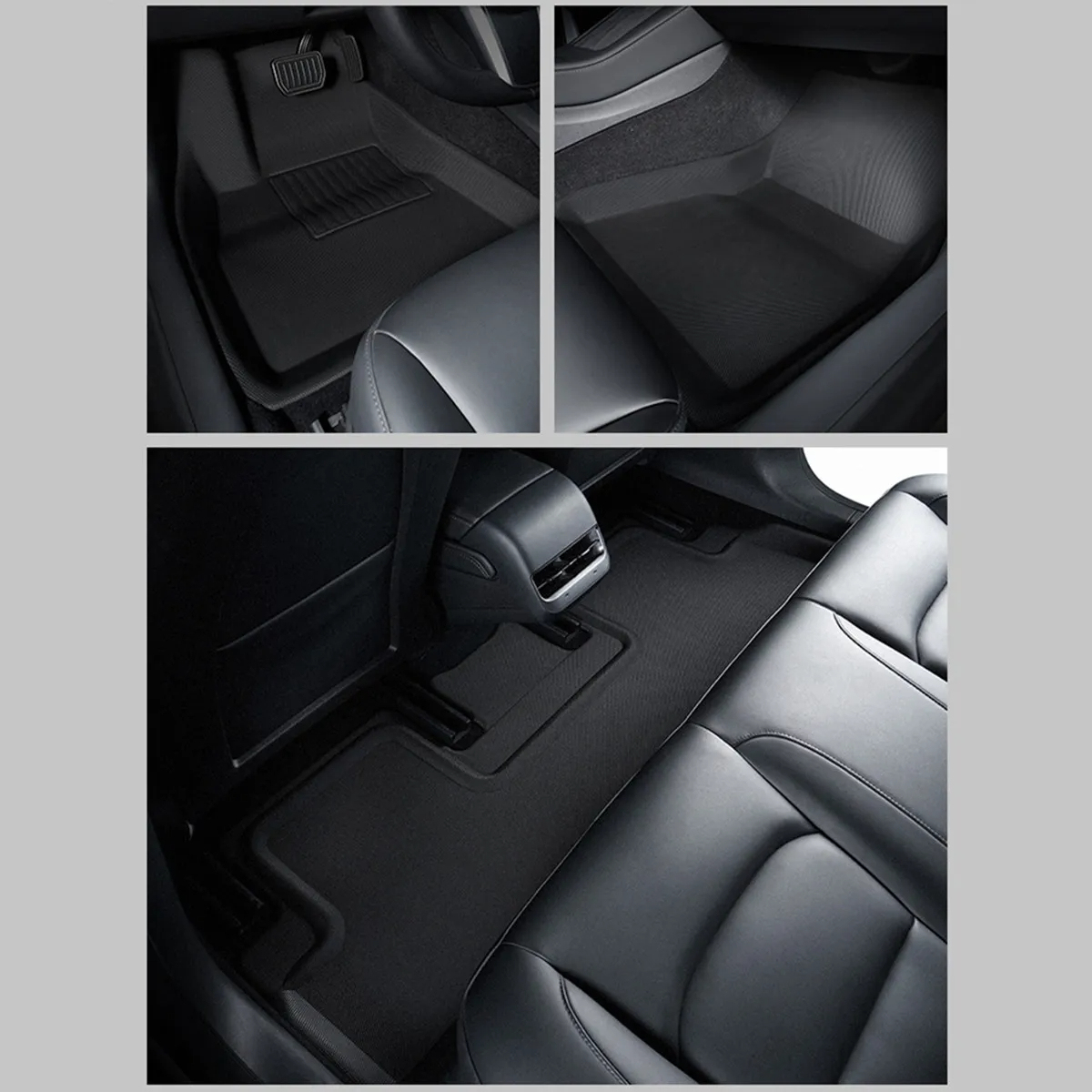 3D All-Weather Floor Mats for Tesla Model 3 (2021-2023) 6-Piece Set-TESGOD