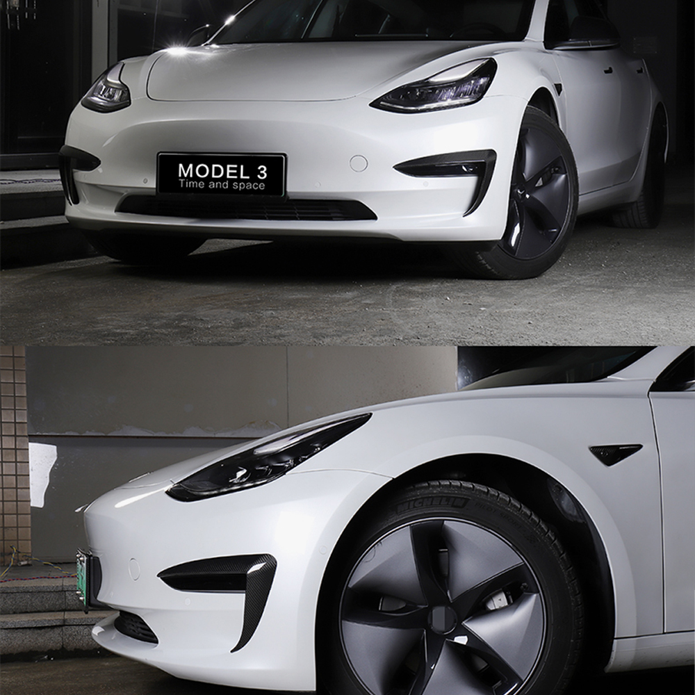 Fog Light Trim for Tesla Model 3/Y - High-Quality ABS with Carbon Fiber Finish-TESGOD