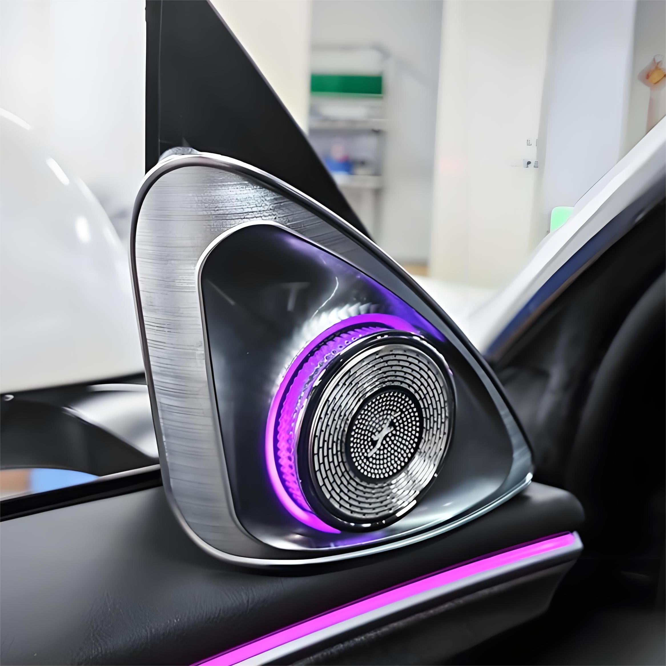 4D Rotating Tweeter LED Ambient Speakers （2 Pieces） for Tesla Model 3 (2017-2024+) / Y (2020-2024)-TESGOD