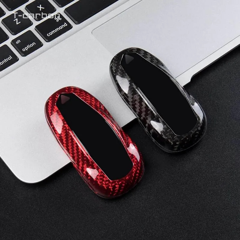 Carbon Fiber Key Fob Cover For Tesla Model S（2012-2018)-TESGOD