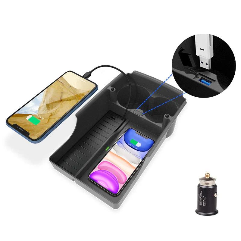 Center Console Organizer with Wireless Charging for Tesla Model S/X（2016-2020）-TESGOD
