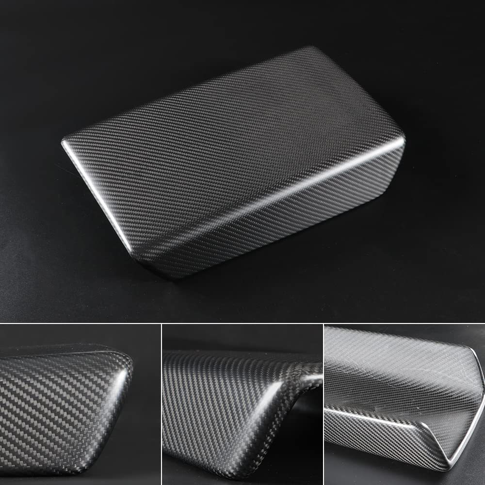 Real Carbon Fiber Center Console Armrest Cover for Tesla Model 3（2018-2024+）/ Model Y（2020-2024）-TESGOD