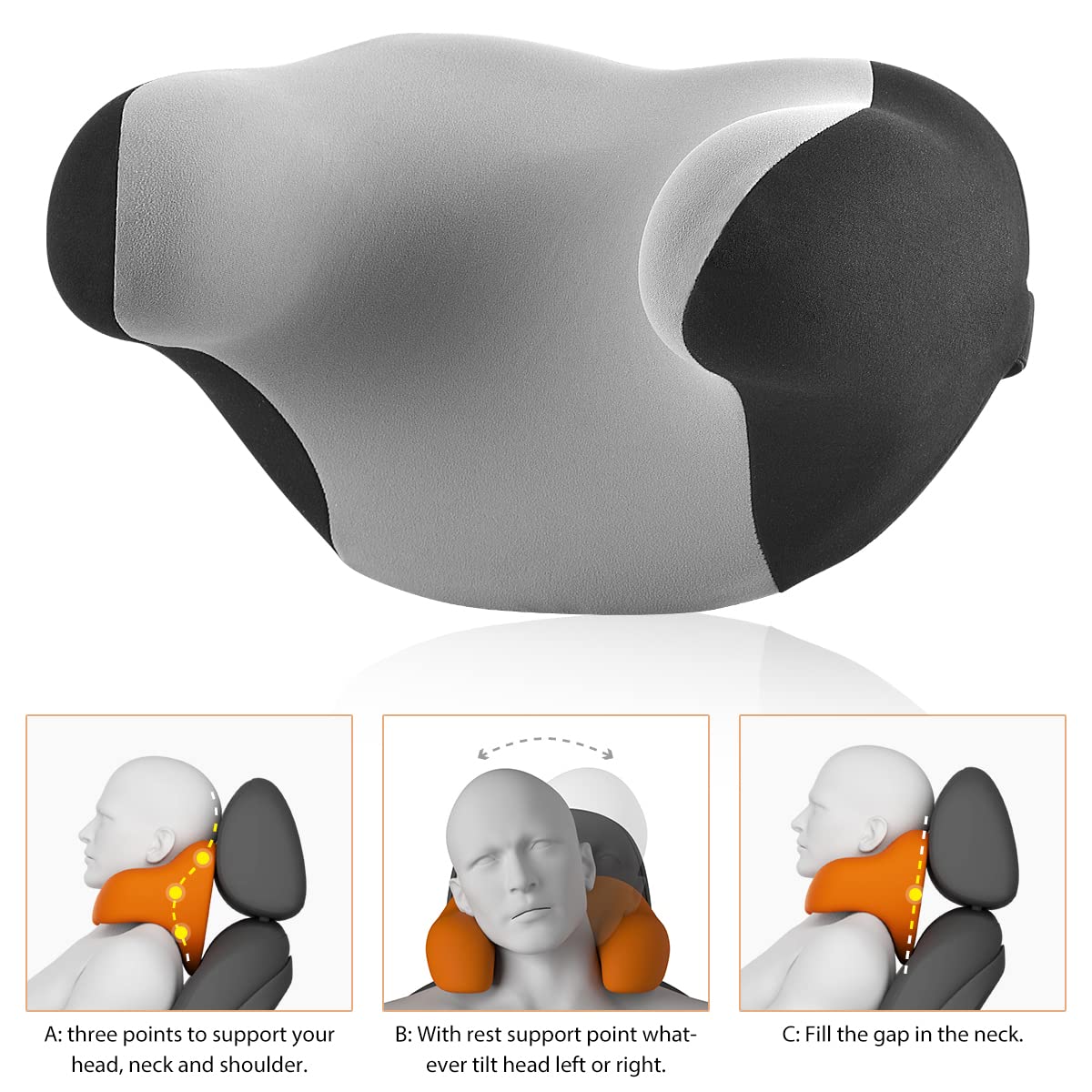 Tesla Headrest | U-Shaped Memory Foam Neck Support Pillow-TESGOD