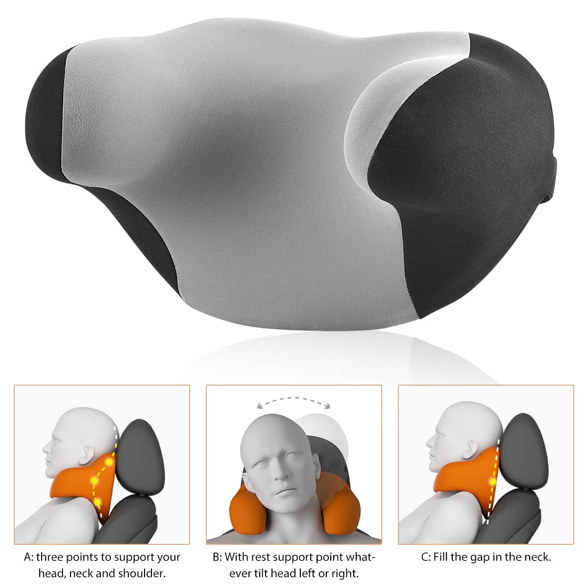 Tesla Headrest | U-Shaped Memory Foam Neck Support Pillow-TESGOD