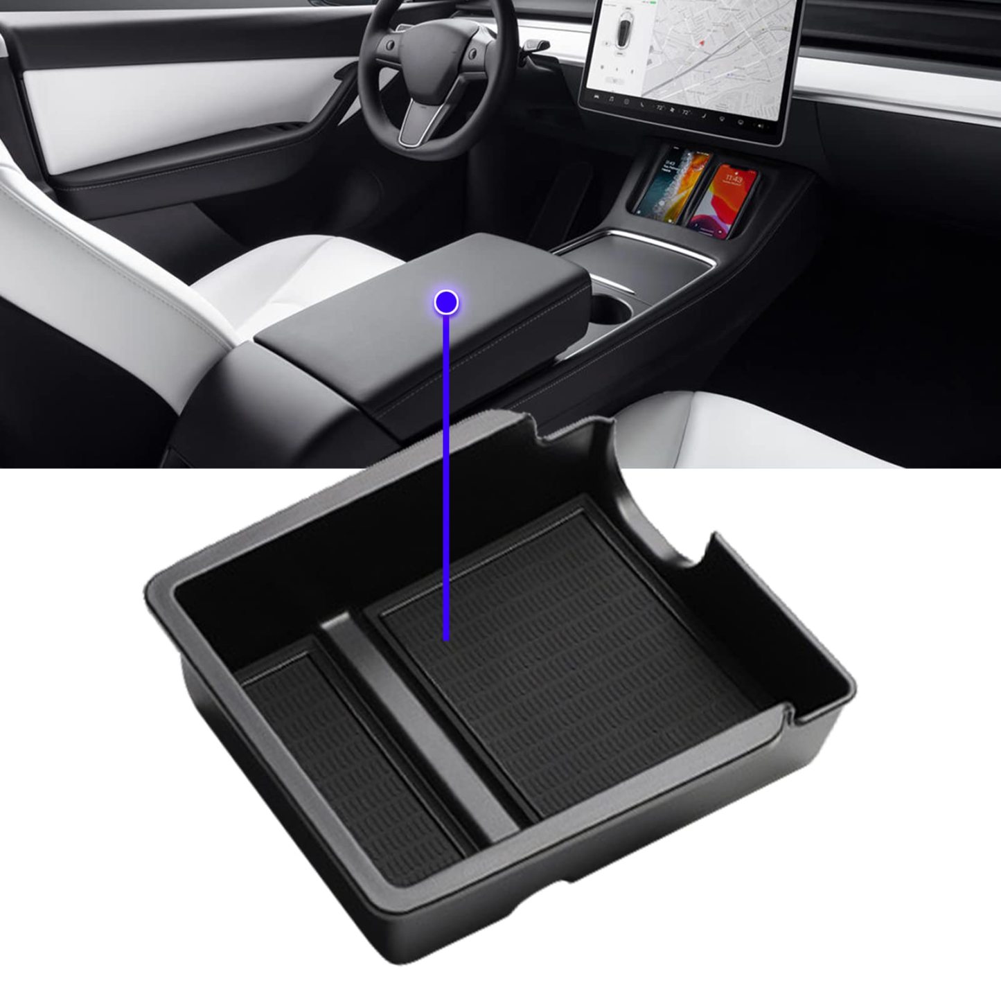 Armrest Box Storage Box For Tesla Model 3/Y-TESGOD