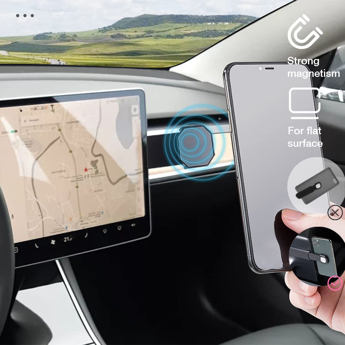 Magnetic Car Phone Holder for Tesla Model S/3/X/Y-TESGOD