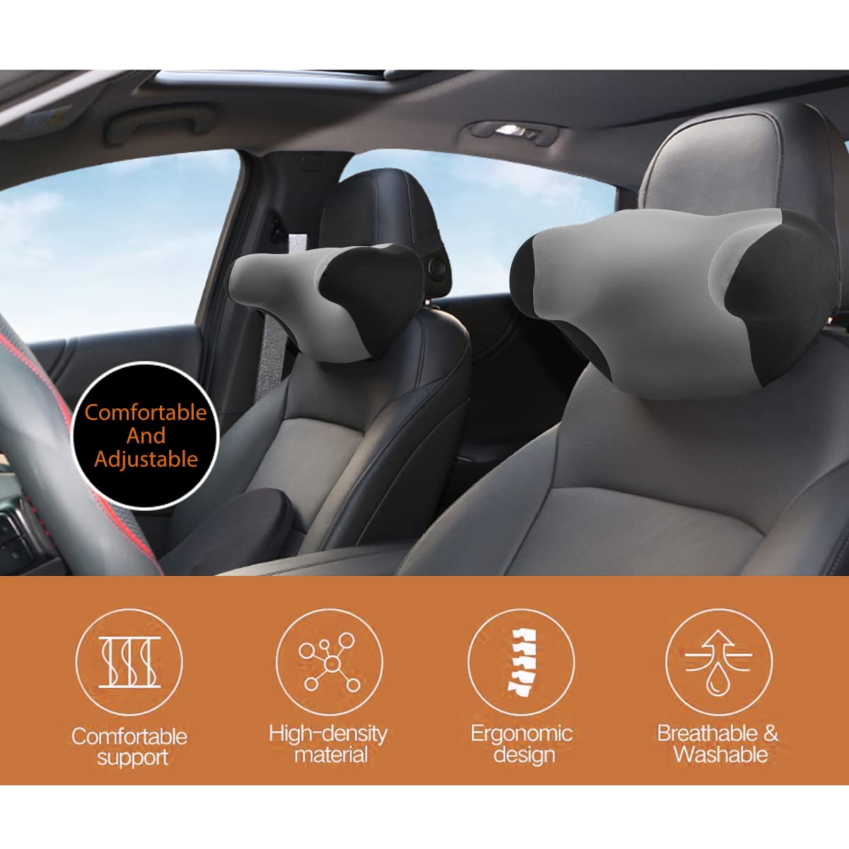 Tesla Headrest | U-Shaped Memory Foam Neck Support Pillow-TESGOD