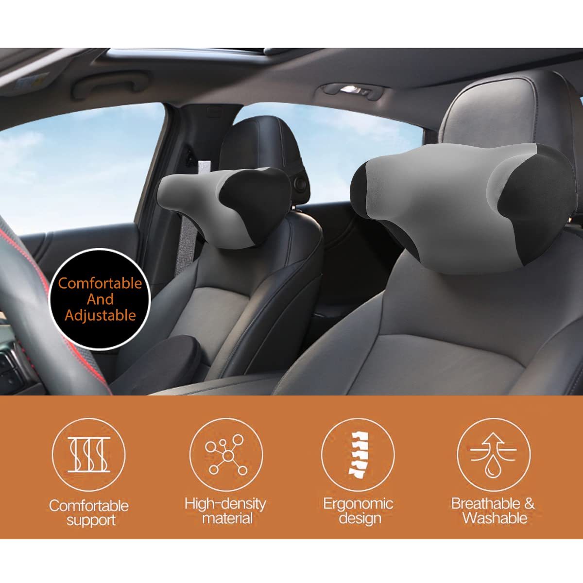 Tesla Headrest | U-Shaped Memory Foam Neck Support Pillow-TESGOD