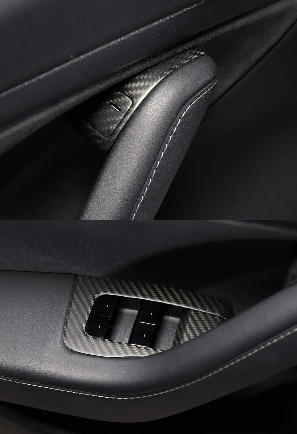 Model 3 / Y Window & Door Switch Covers - Carbon Fiber Interior Mods（Left & Right Hand）