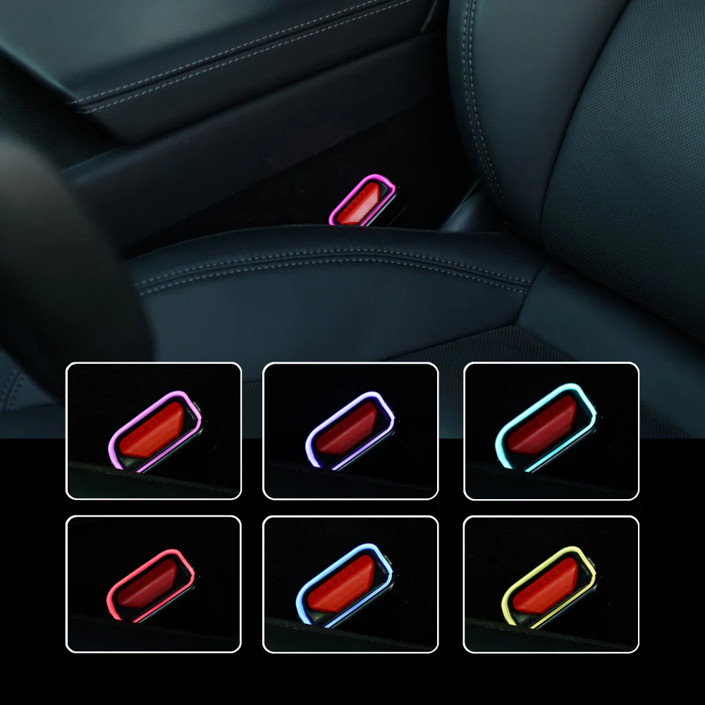 64-Color RGB Seat Belt Buckle Ambient Light Kit for Tesla Model 3 Highland & Model Y Juniper