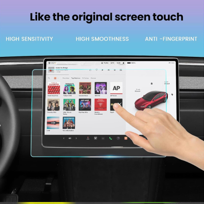 Front & Rear Display Tempered Glass Screen Protector for Model Y Juniper 2025+ / 3 Highland 2024+-TESGOD
