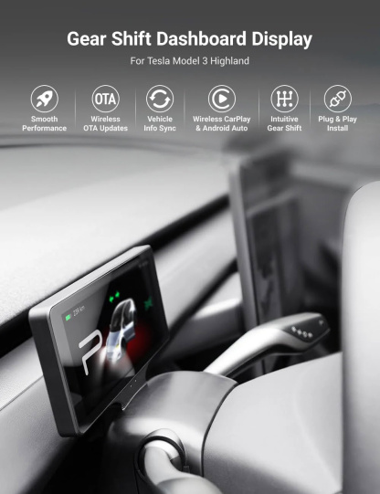7 Inch Gear Shift Touch Screen Dashboard Display for Tesla Model 3 Highland
