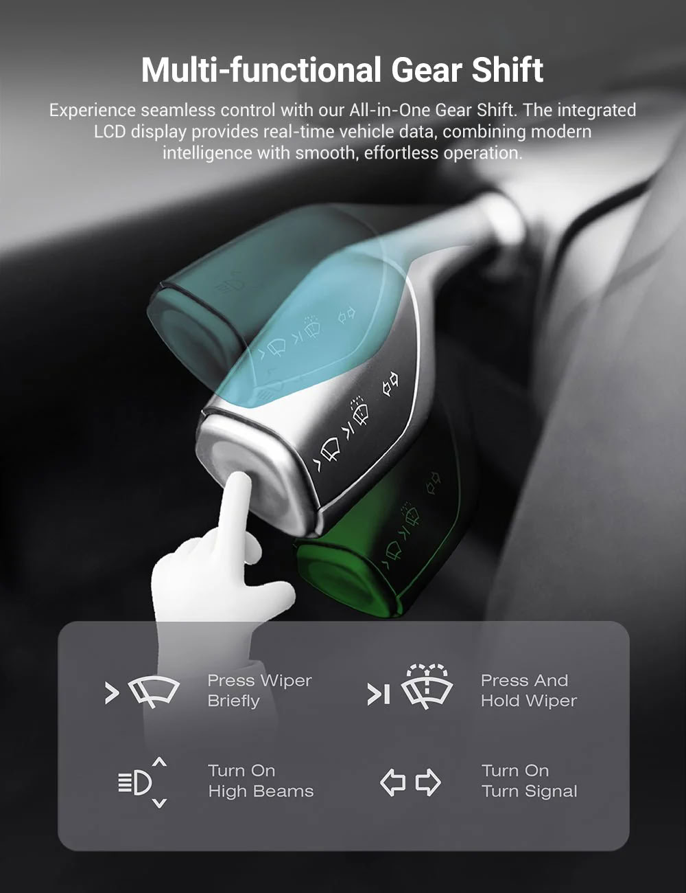 7 Inch Gear Shift Touch Screen Dashboard Display for Tesla Model 3 Highland