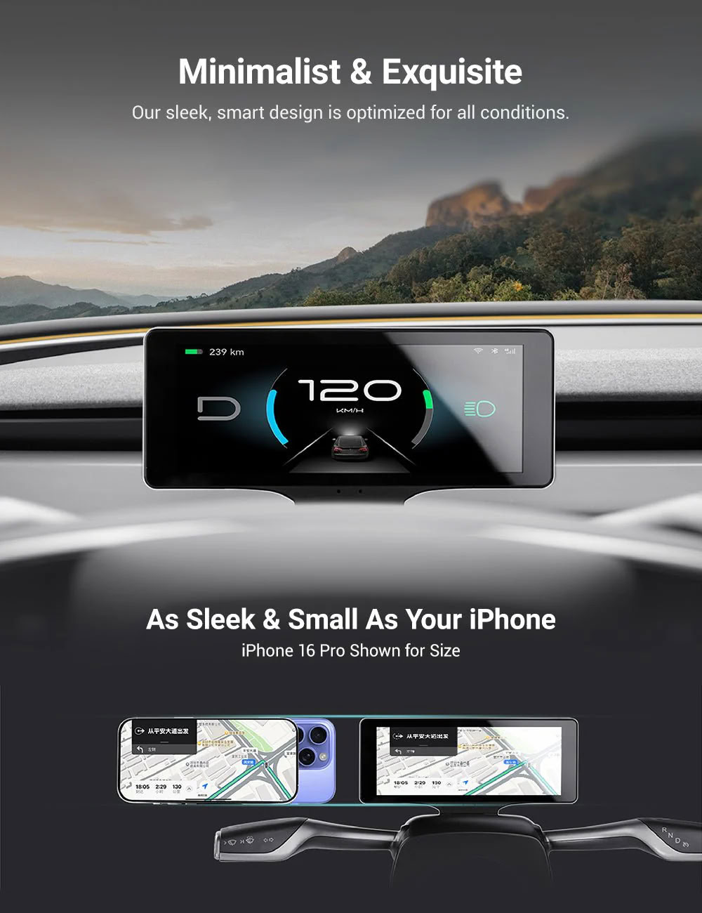 7 Inch Gear Shift Touch Screen Dashboard Display for Tesla Model 3 Highland